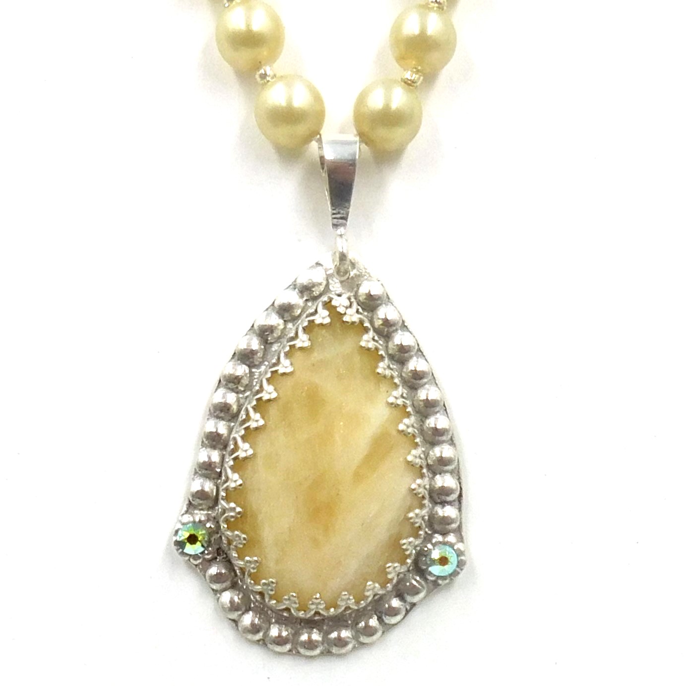 Click to view detail for DKC-2160 Necklace, Calcite, FW Pearls $250